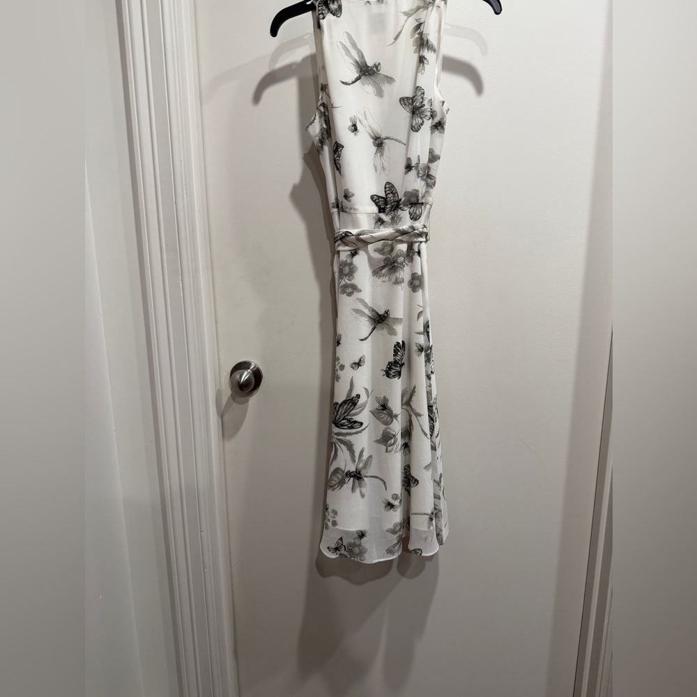 Anne Klein White and Black Floral Midi Dress. Very gently used. - Picture 3 of 8